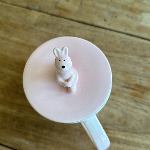 Yoga Bunny Wooly Heads by Magenta coffee mug with lid super cute pink - Picture 4 of 8